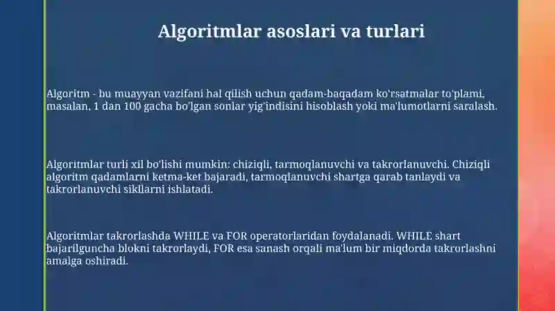 Algoritm va buyruqlar 3