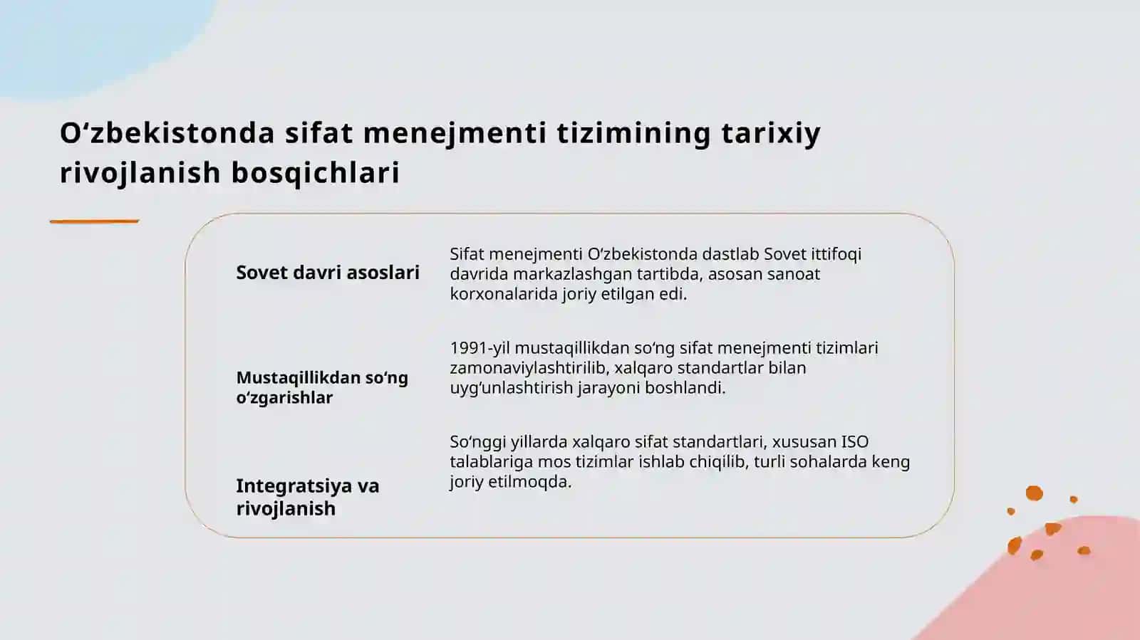 O‘zbekistonda sifat menejmenti tizimining rivojlanish tendensiyalari 3