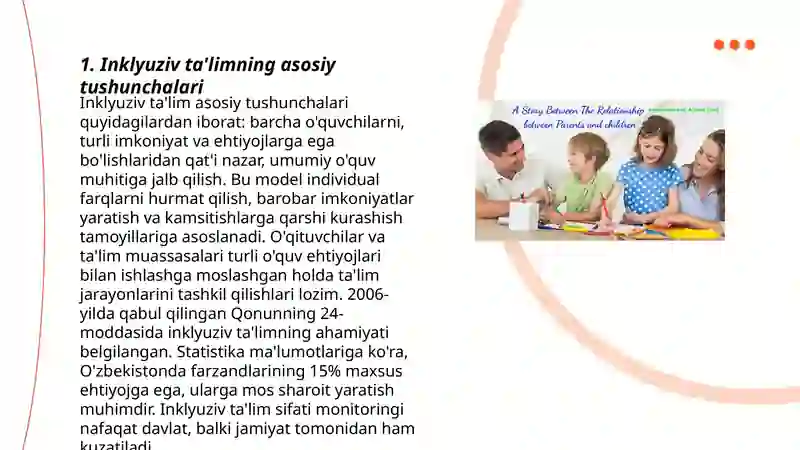 Imkoniyati cheklangan bolalarni inklyuziv taʼlim va tarbiyalash konsepsiyasini oʻrganish 3