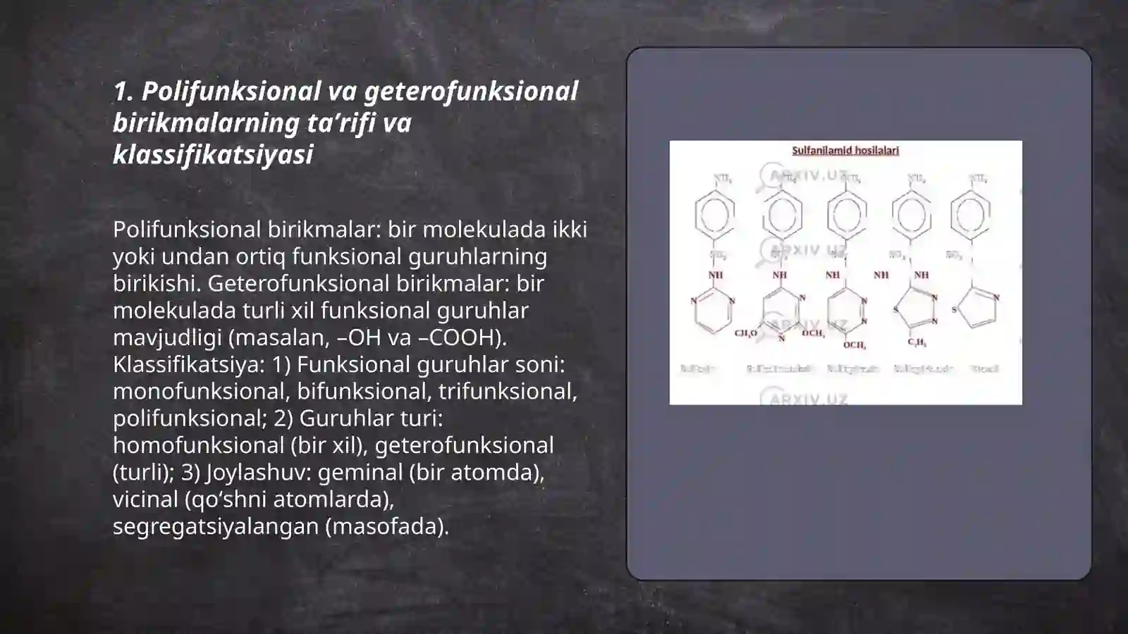 Polifunksional va geterofunksional birikmalar 3