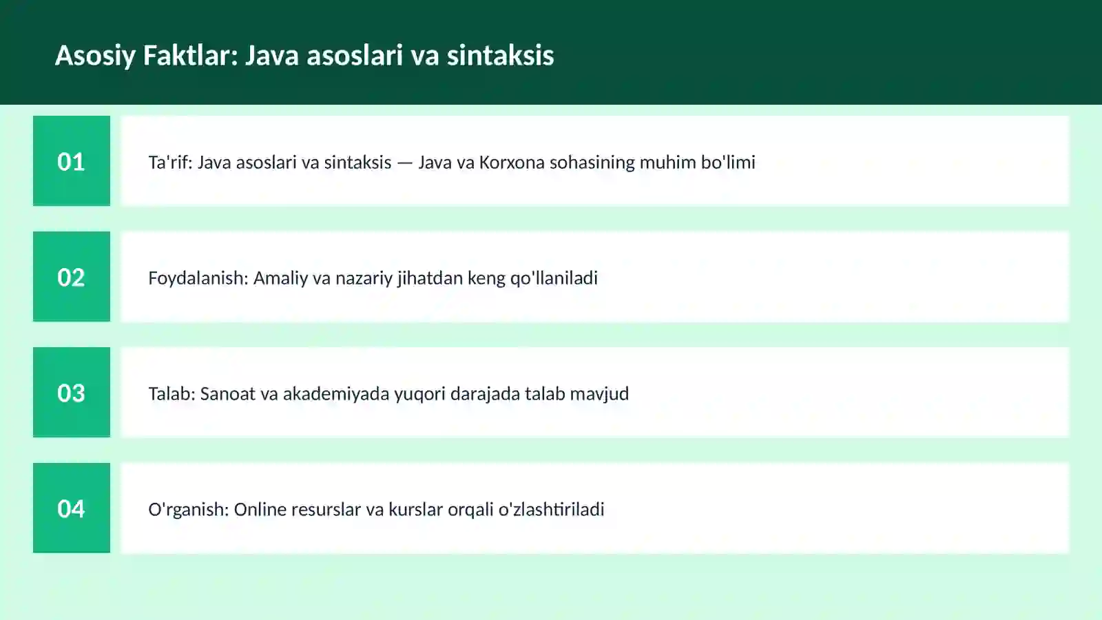 DASTURLASH | JAVA VA KORXONA 3