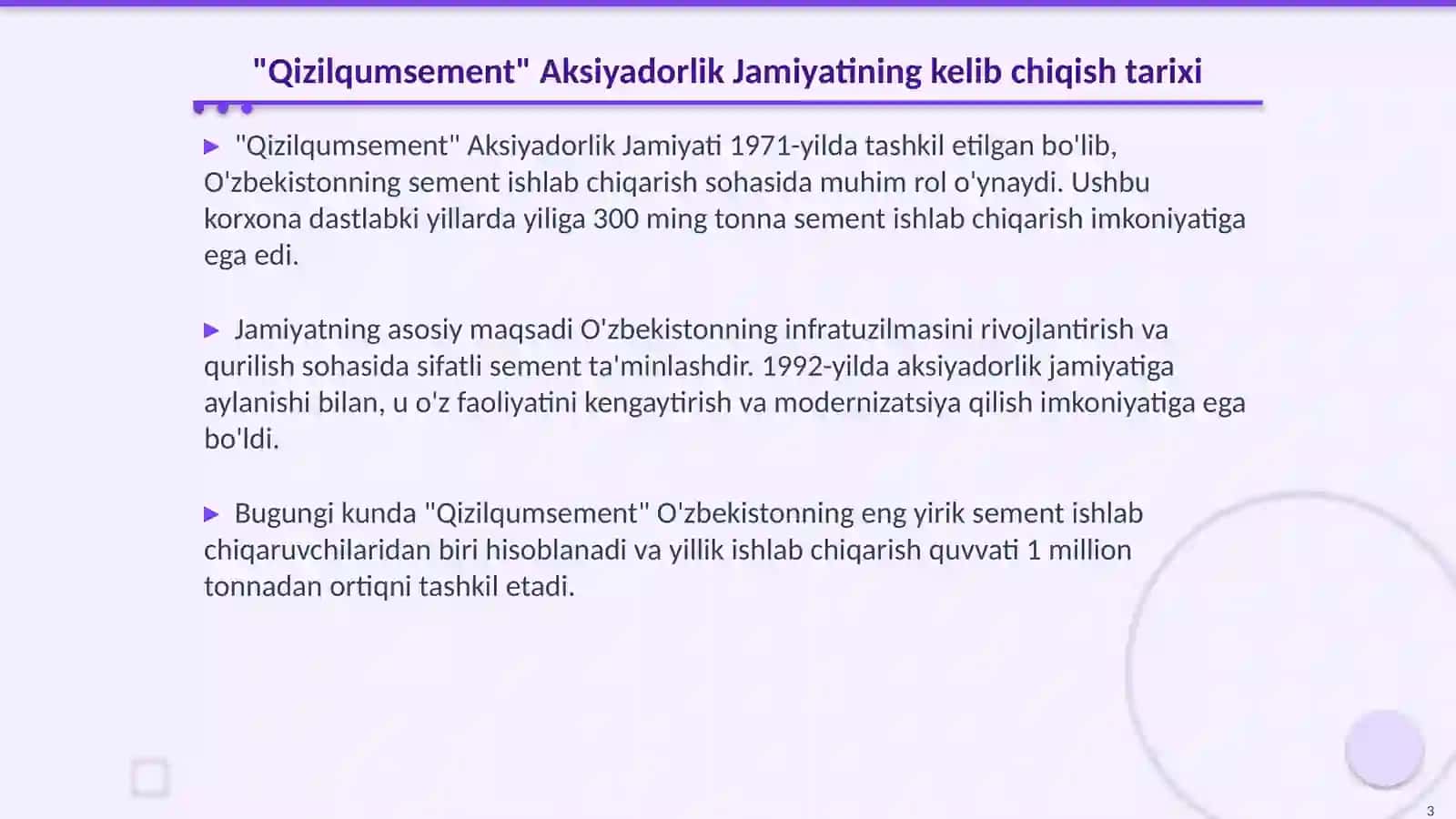 "Qizilqumsement" Aksiyadorlik Jamiyatining kelib chiqish tarixi 3