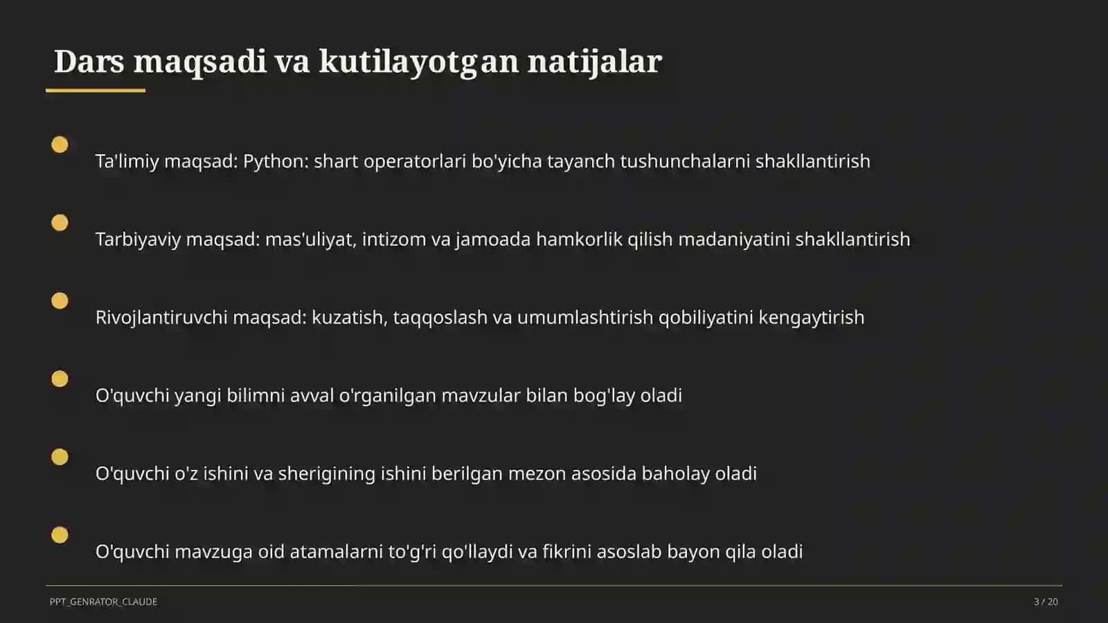 Python: shart operatorlari (8-sinf) 3
