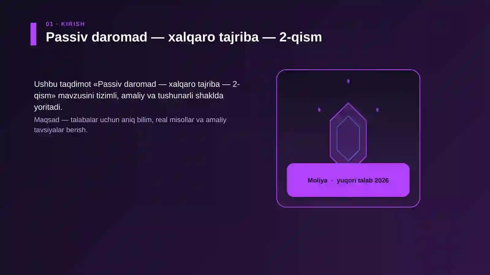 Passiv daromad — xalqaro tajriba — 2-qism 3