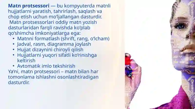 Matn protsessorlari: MS Word asoslari 3
