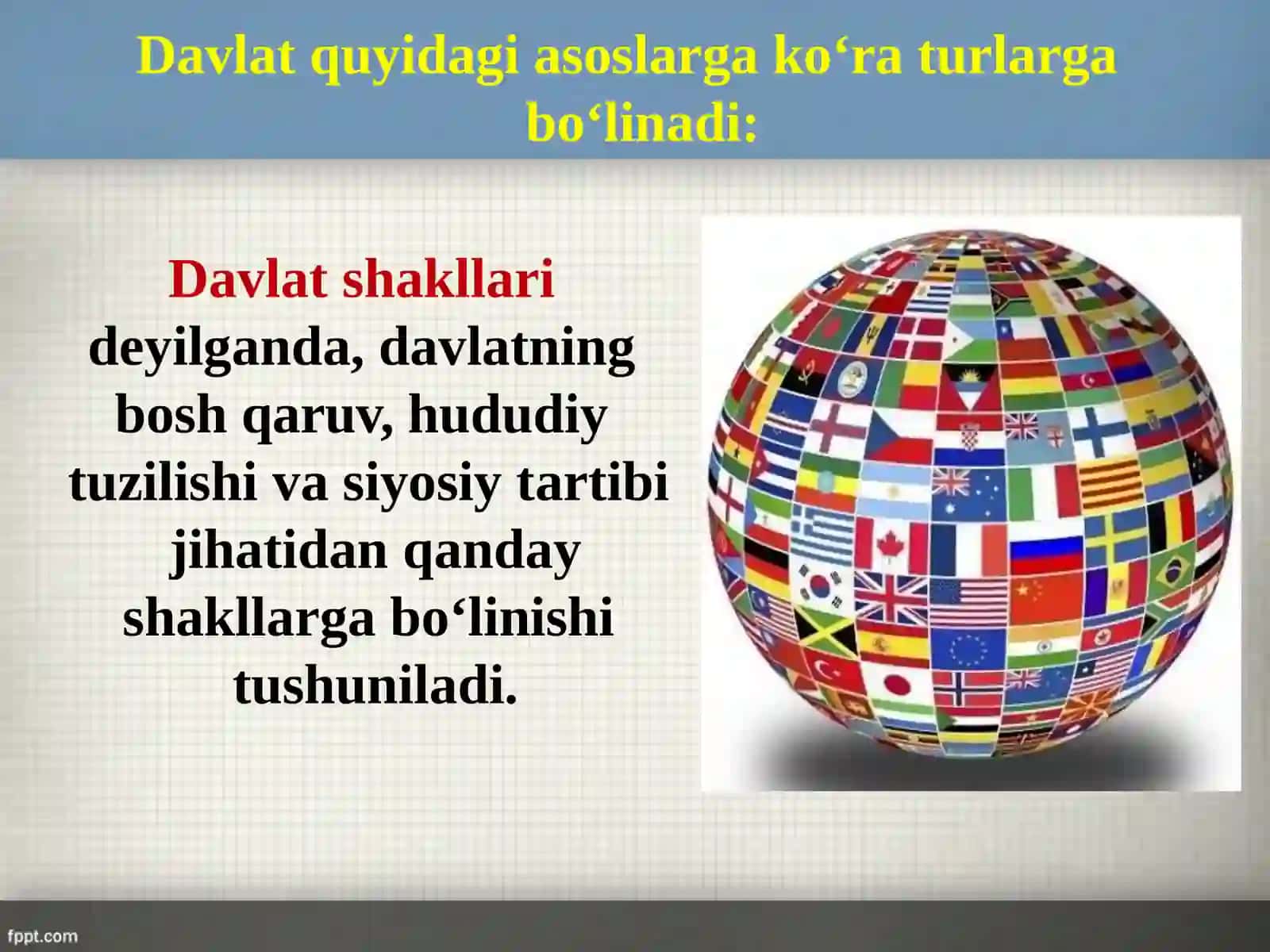 Davlatning boshqaruv shakli 3