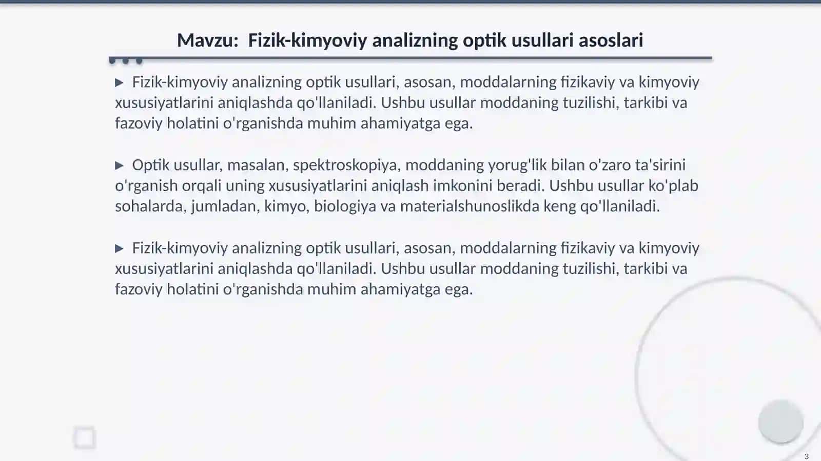 Fizik-kimyoviy analizning optik usullari 3