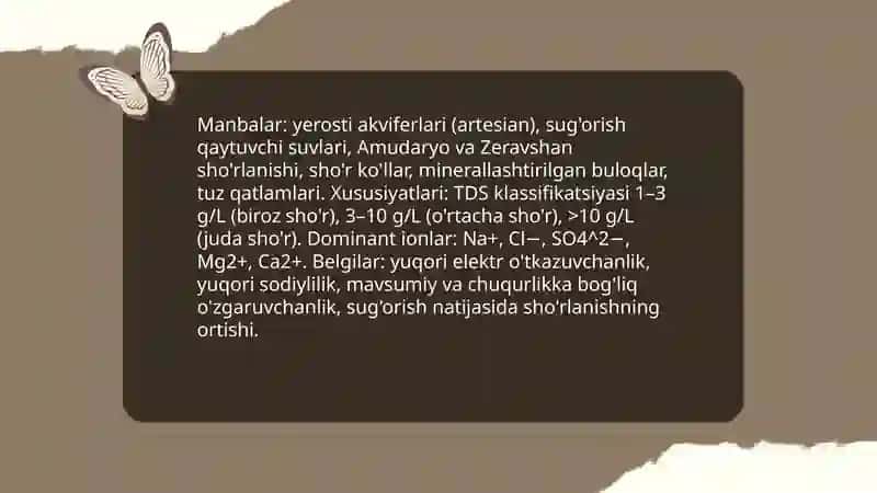 O'zbekiston sharoitida shõr suvlarni chuchuklashtirish ğoyasini yaratish 3