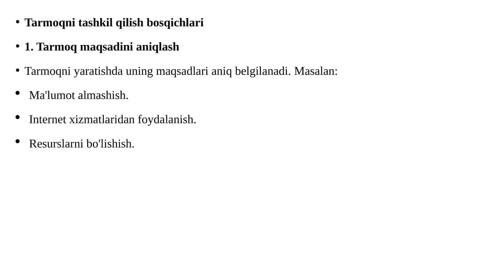 Tarmoq Tushunchasi va Uning Tashkilotlash 3