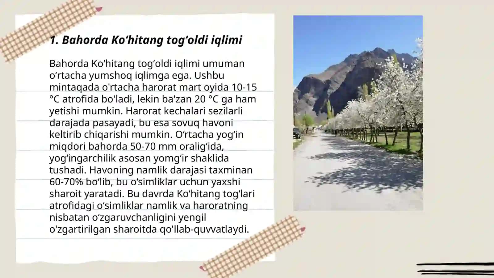 Koʻhitang togʻoldi qishloqlarida bahor 3