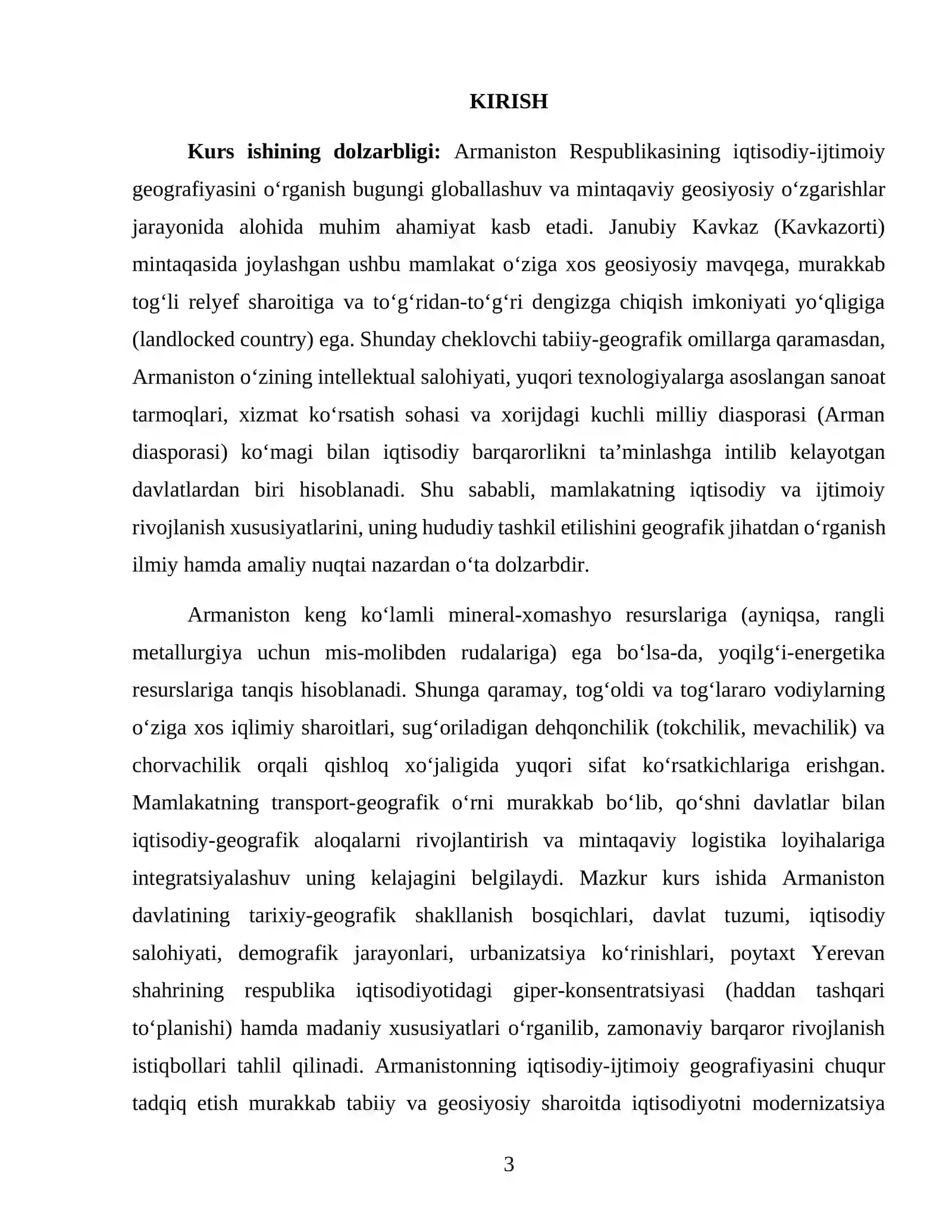 ARMANISTON RESPUBLIKASI IQTISODIY-IJTIMOIY GEOGRAFIYASI 3