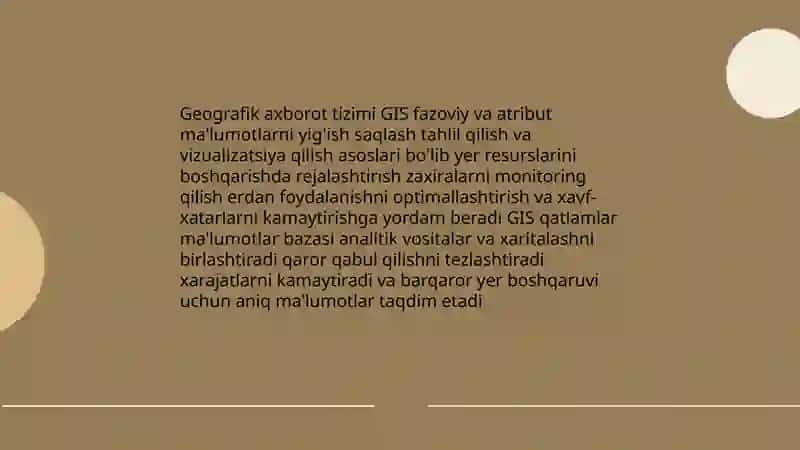 Yer resurslarini boshqarishda geografik axborot tizimlarining o'rni 3