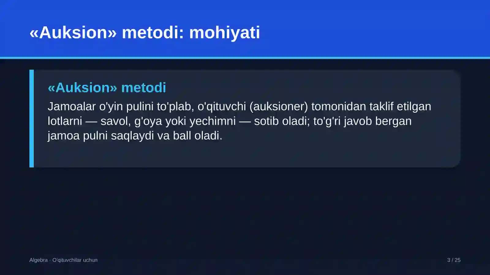 algebra darslarida auksion metodidan foydalanish 6450 3