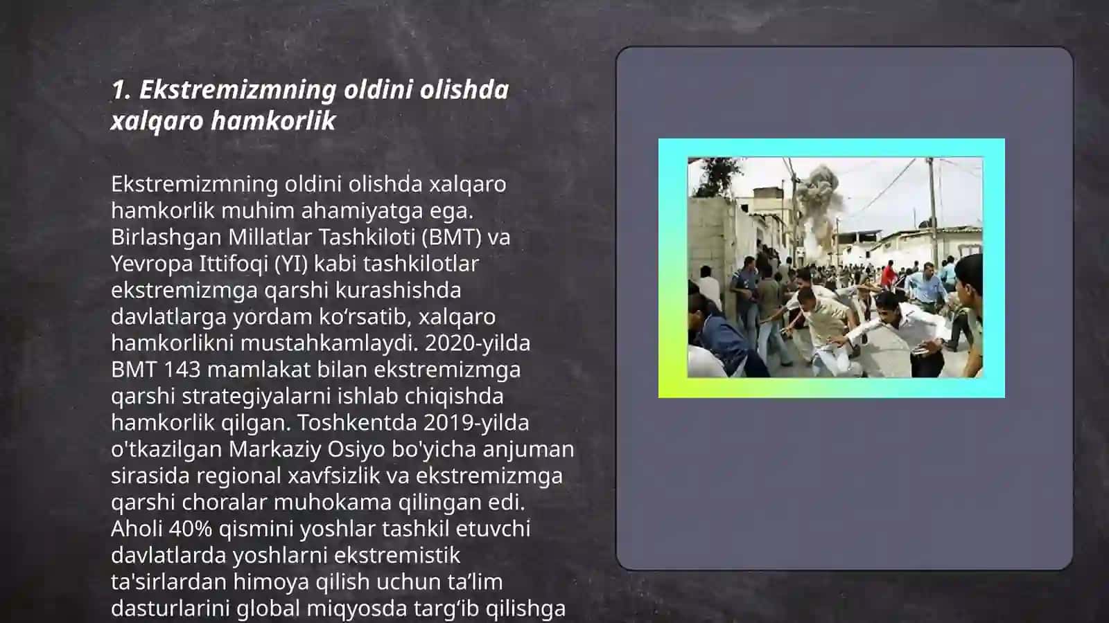 Jahon hamjamiyatining ekstremizm va terrorizmiga qarshi kurash kurash tajribasi 3