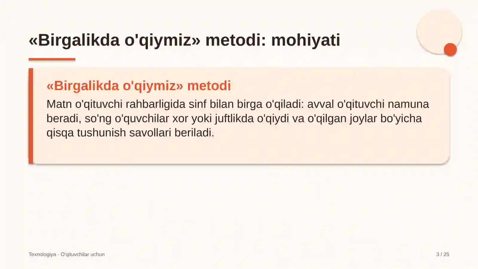 texnologiya darslarida birgalikda o'qiymiz metodidan foydalanish 7902 3