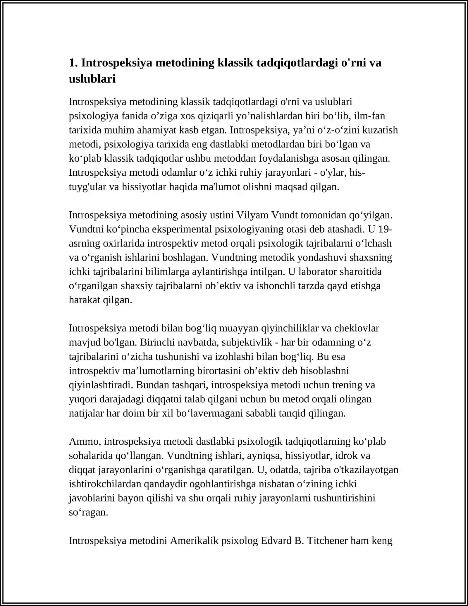 PSIXOLOGIYA FANINING KLASSIK TADQIQOTLARIDA METODIK USLUBLAR 3
