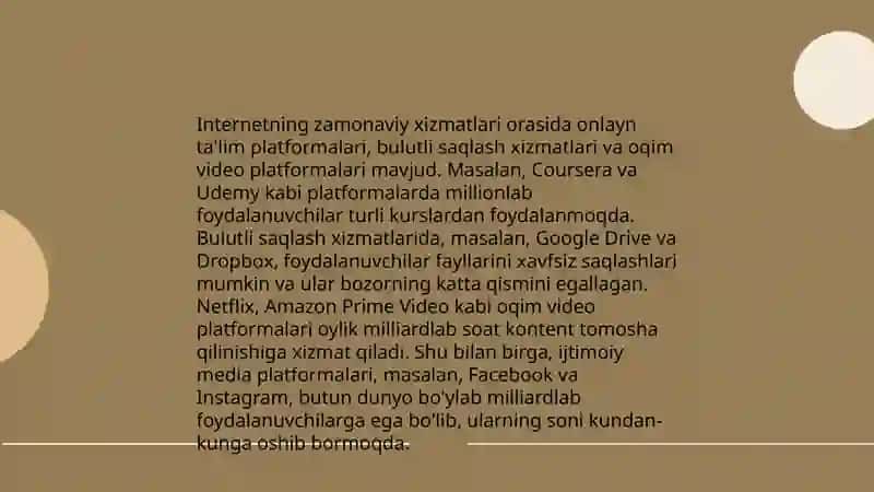 Internetning zamonaviy xizmatlari 3