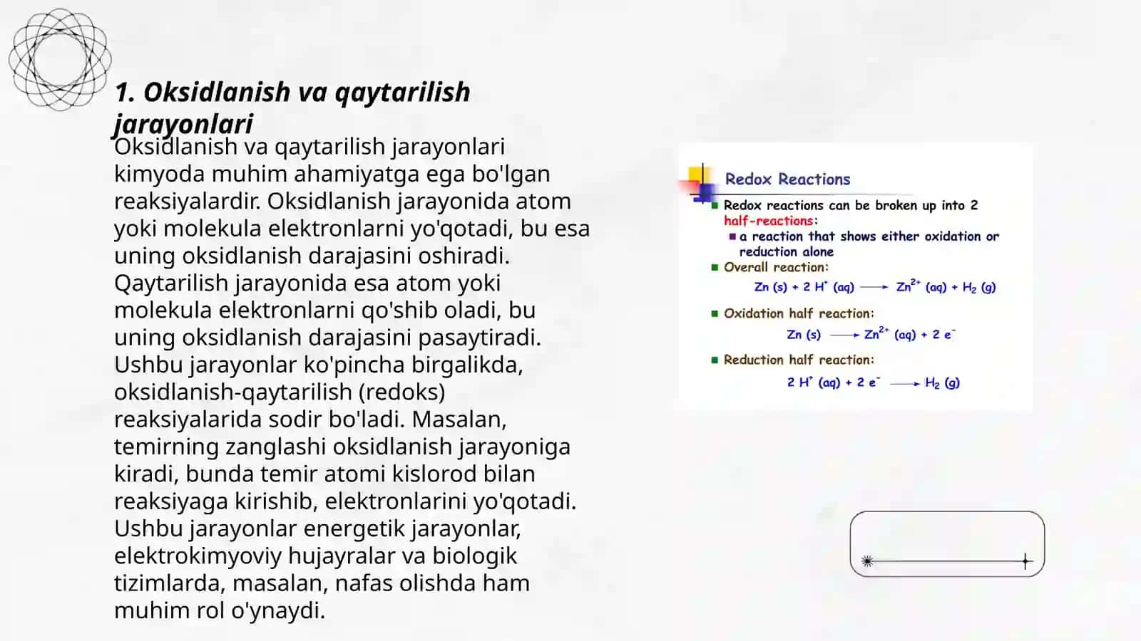 Oksidlanish qaytarilish reaksiyalarining mohiyati 3