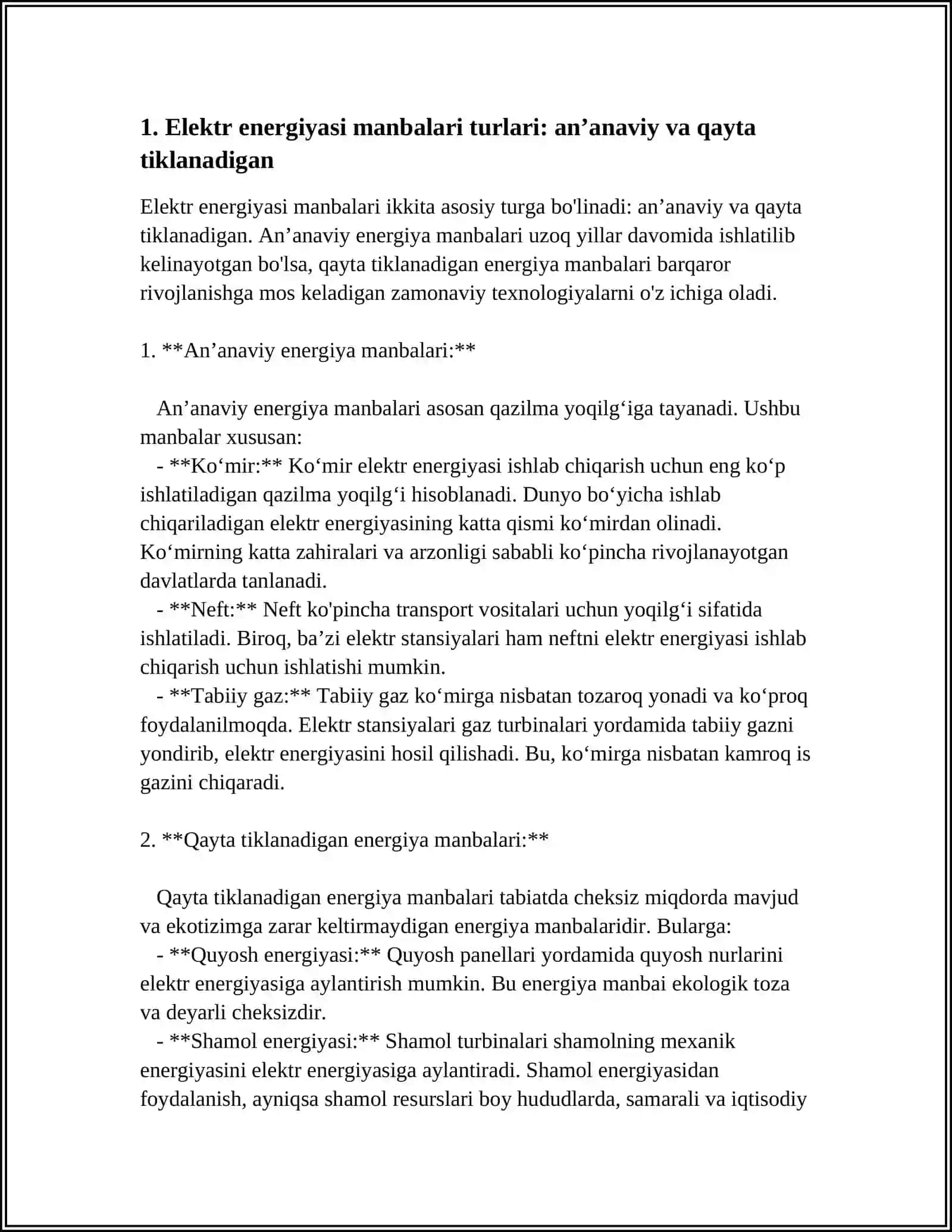 ELEKTR ENERGIYASI MANBALARI VA ISTEʼMOLCHILARI 3