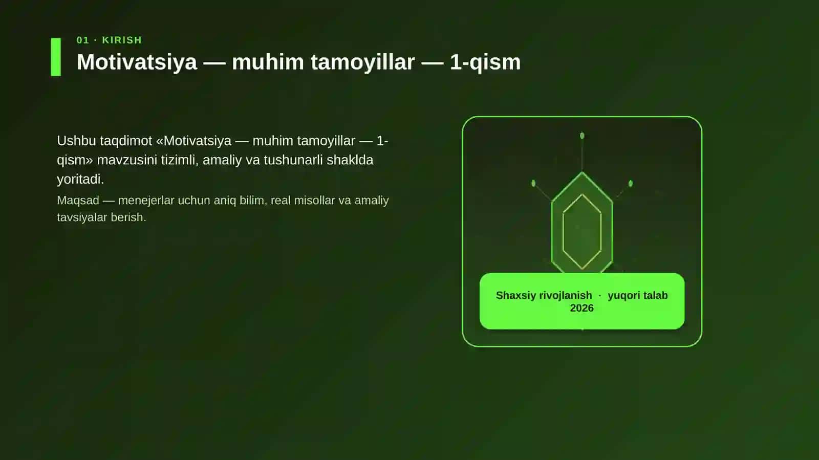 Motivatsiya — muhim tamoyillar — 1-qism 3