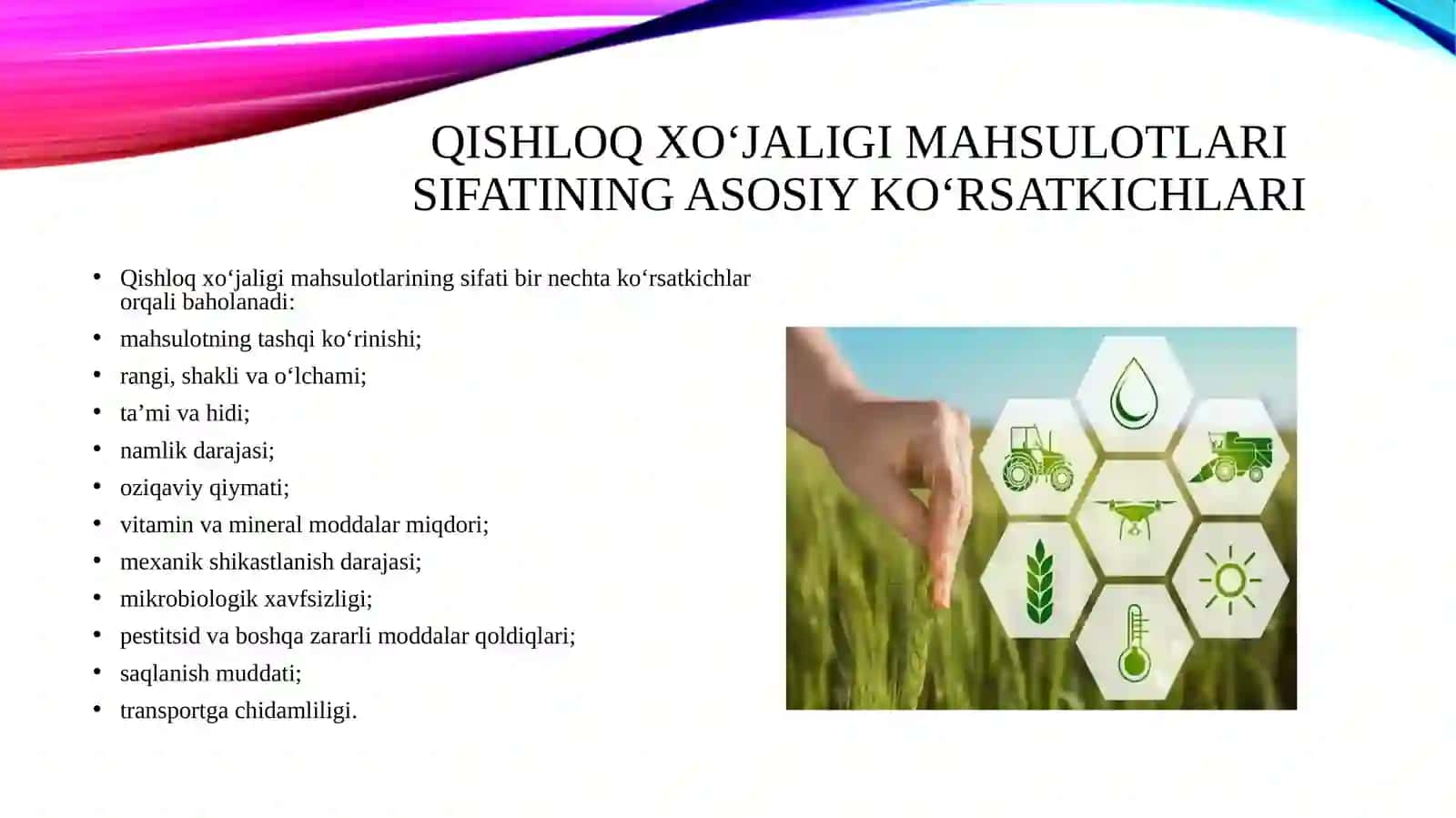 Qishlok Xo‘jaligi maxsulotlarini sifatini oshirish 3