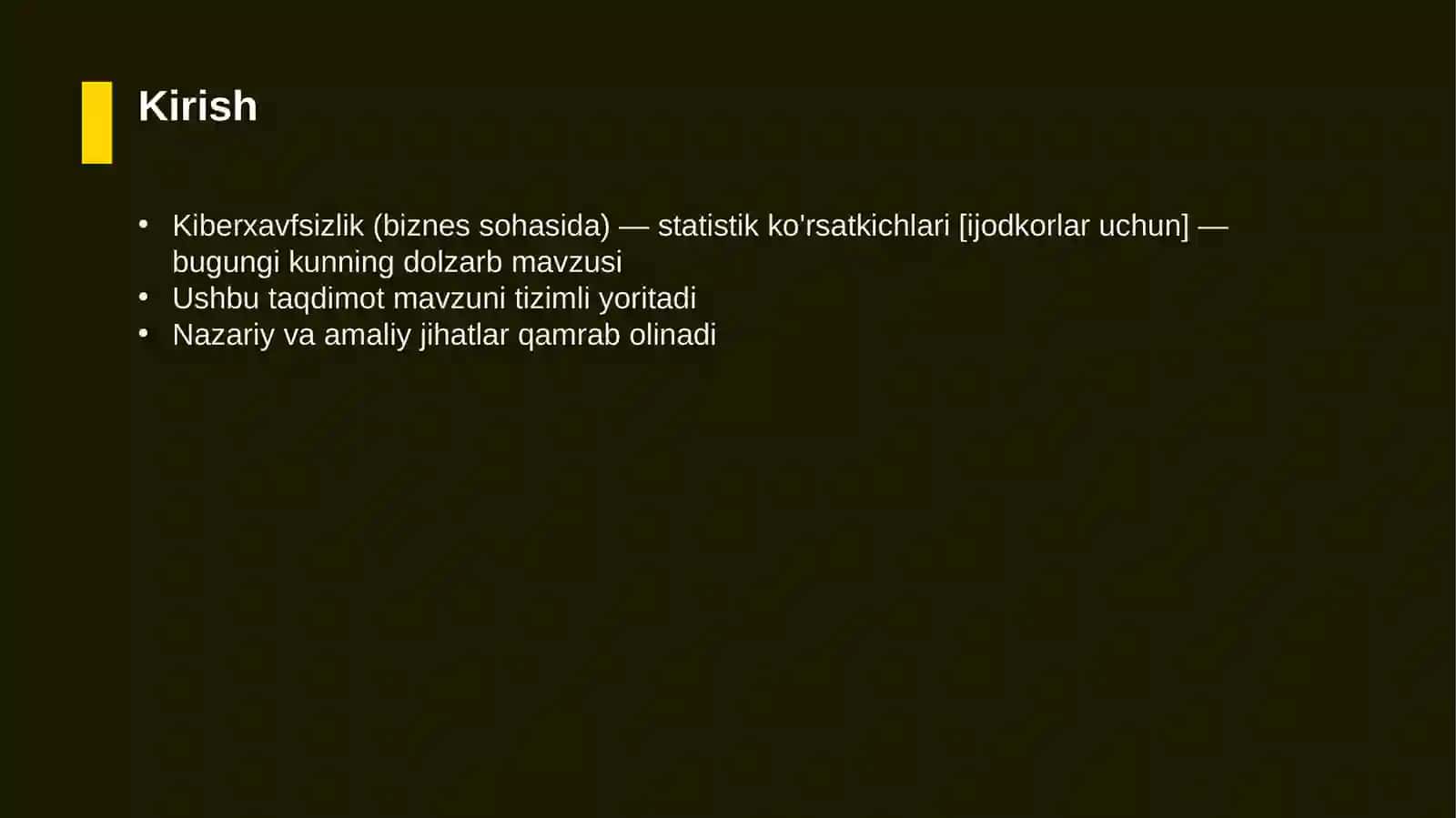 Kiberxavfsizlik (biznes sohasida) — statistik ko'rsatkichlari [ijodkorlar uchun] 3
