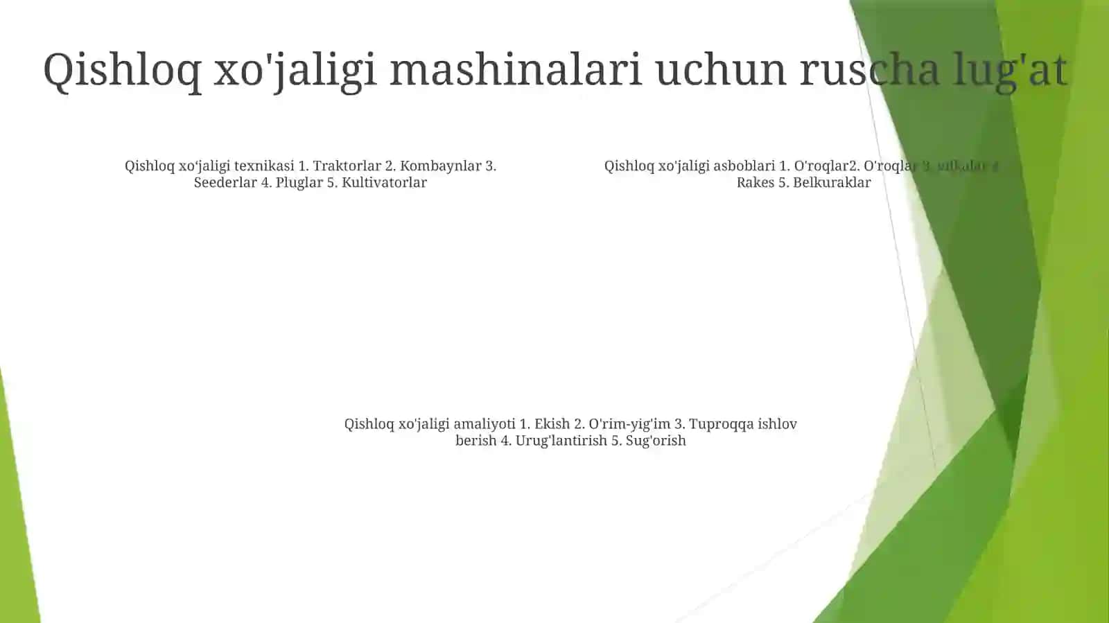 Qishloq xo'jaligi adabiyotida rus tili: XVIII asrda M. V. Lomonosovning "Eksperimental va nazariy qishloq xo'jaligi kursi" 3