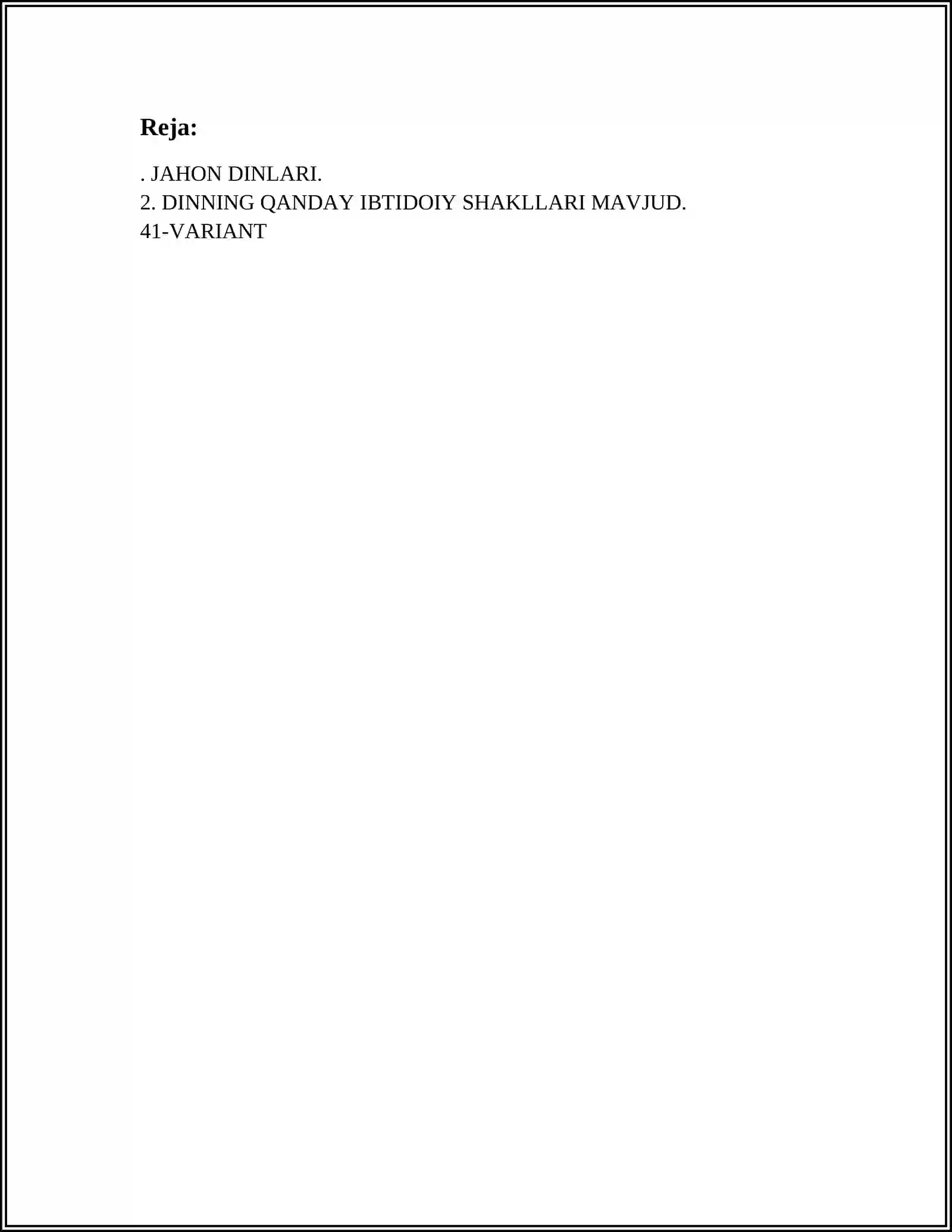 Jahon dinlari 3