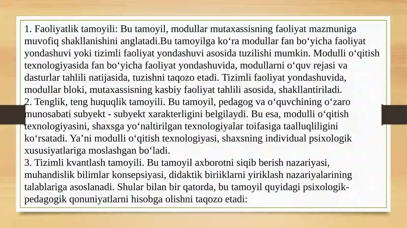 MODULLI TA’LIM TEXNOLOGIYASI XUSUSIYATLARI VA ADABIYOT O’QITISHDA UNDAN FOYDALANISH 3