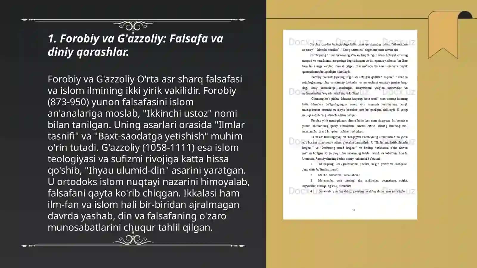 Abu Nasr Farobiy va G'azzoliyning falsafa ilmiga oid qarashlarini qiyosiy tahlil etish 3