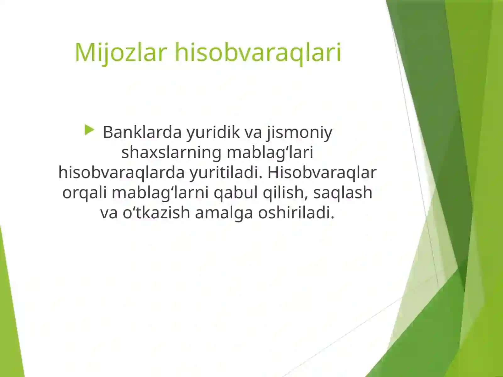 Mijozlarning hisob-varaqlari bo‘yicha operatsiyalar hisobi 3