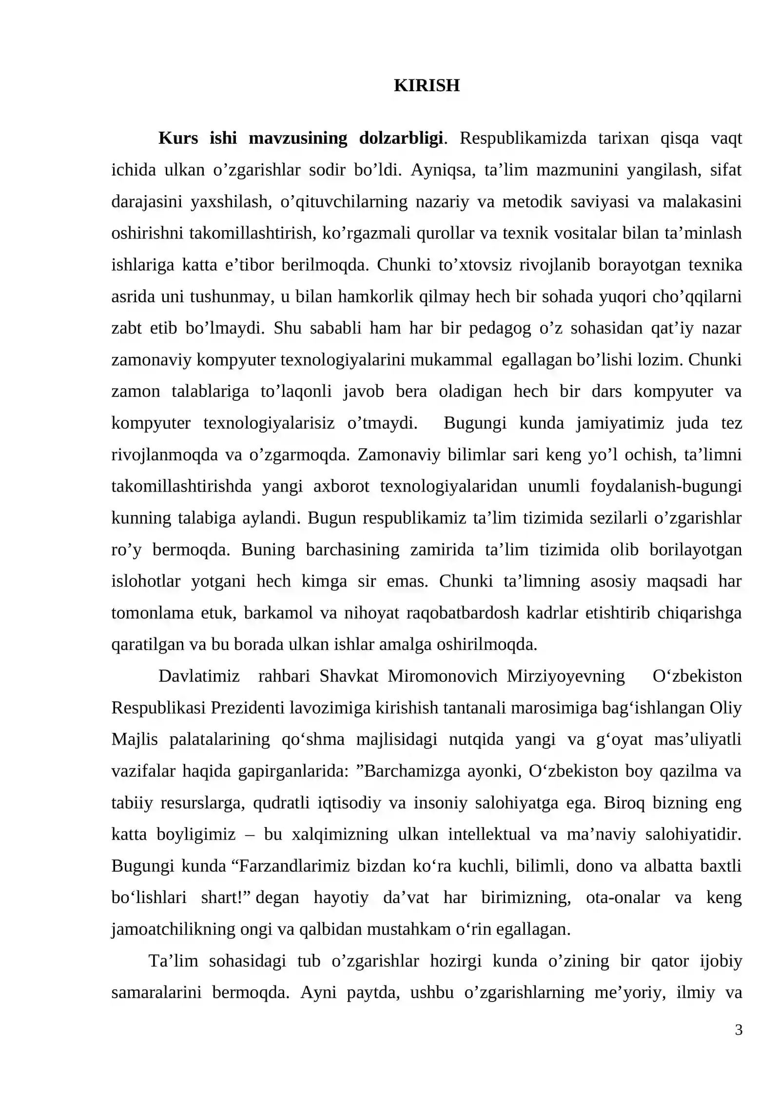 Informatika o‘qitish metodikasi 3