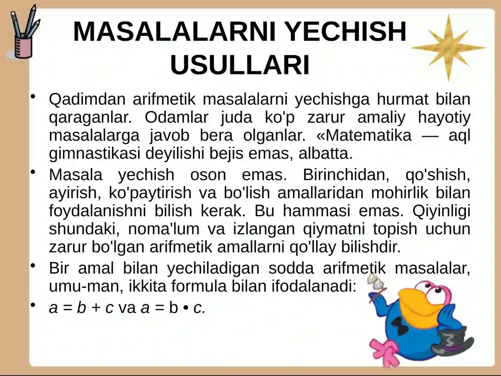 Soddavamurakkab masalalar tuzish va yechish 3