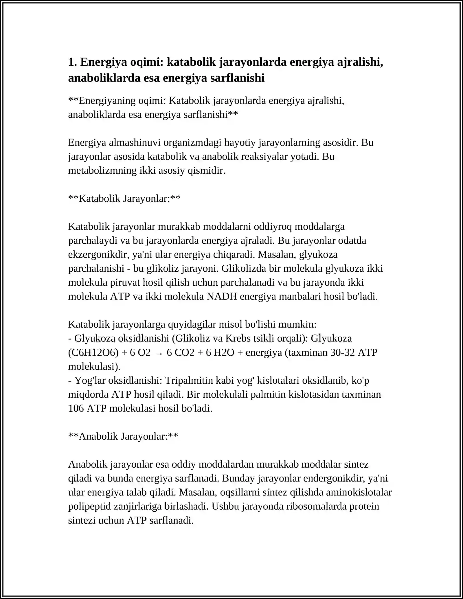 KATABOLIK VA ANABOLIK JARAYONLARNING FARQLARI 3