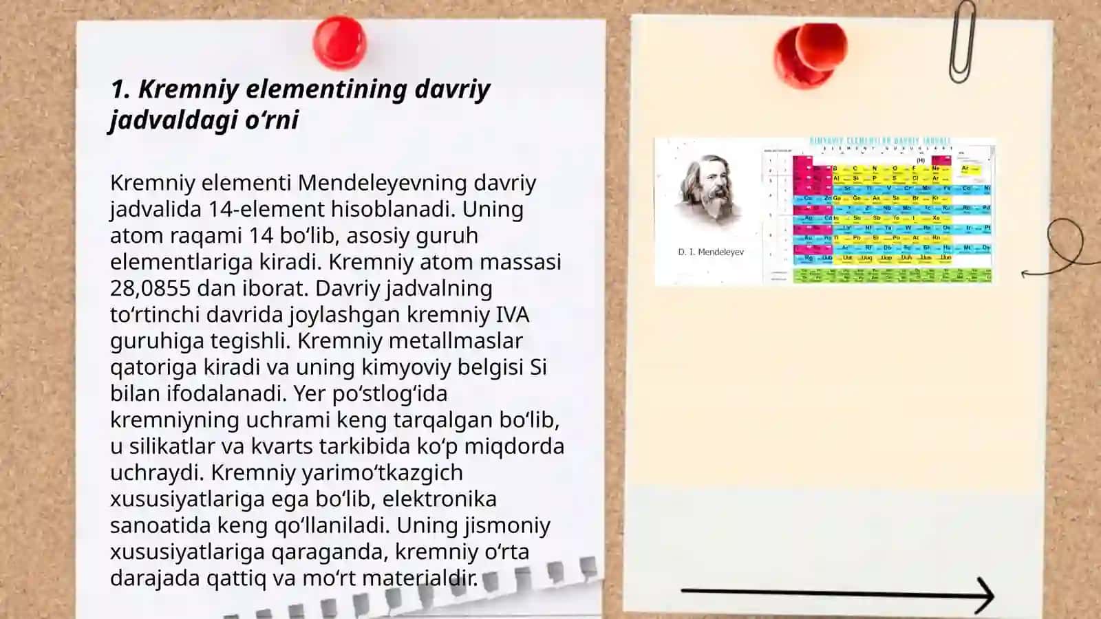 Kremniy. Kremniy davriy sistemadagi oʻrni va atom tuzilishi 3