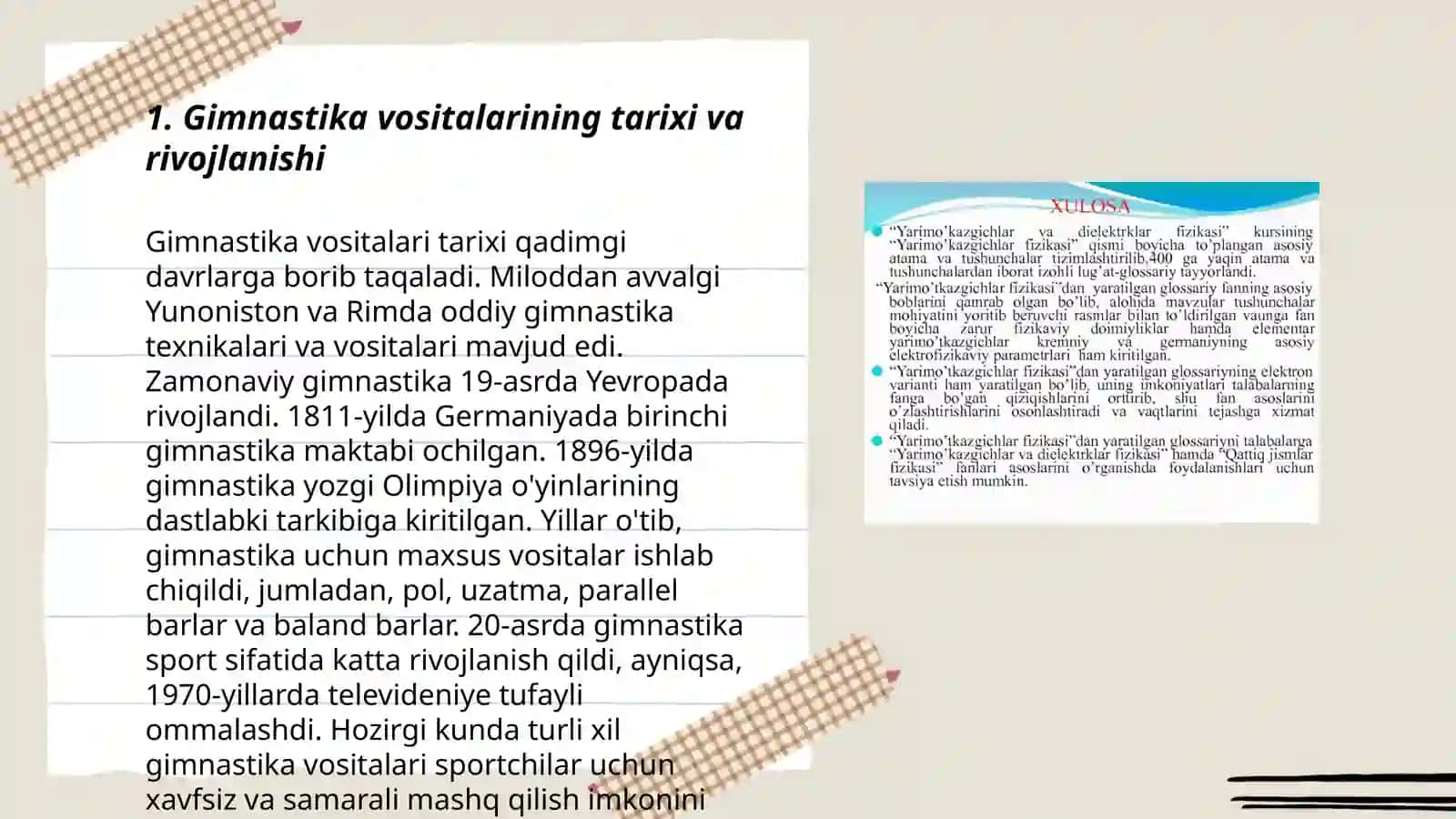 Asosiy gimnastika vositalarini tuzilishi oʻrgatish xususiyatlari 3