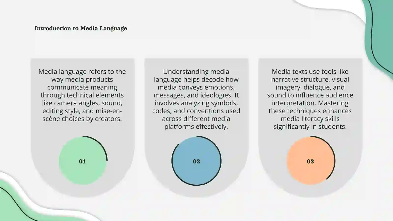 Media language techniques in English 3