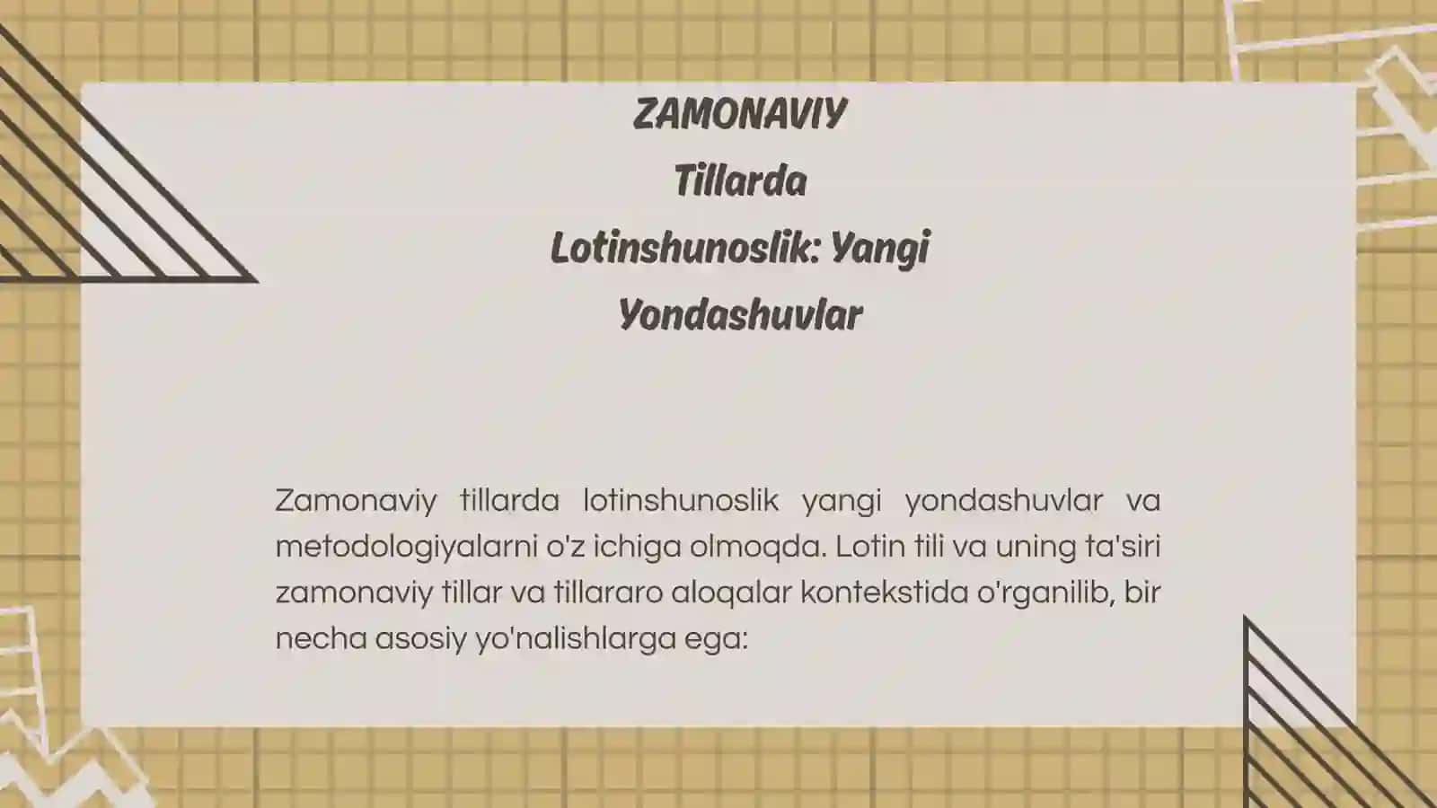 Zamonaviy tillarda lotinshunoslik 3