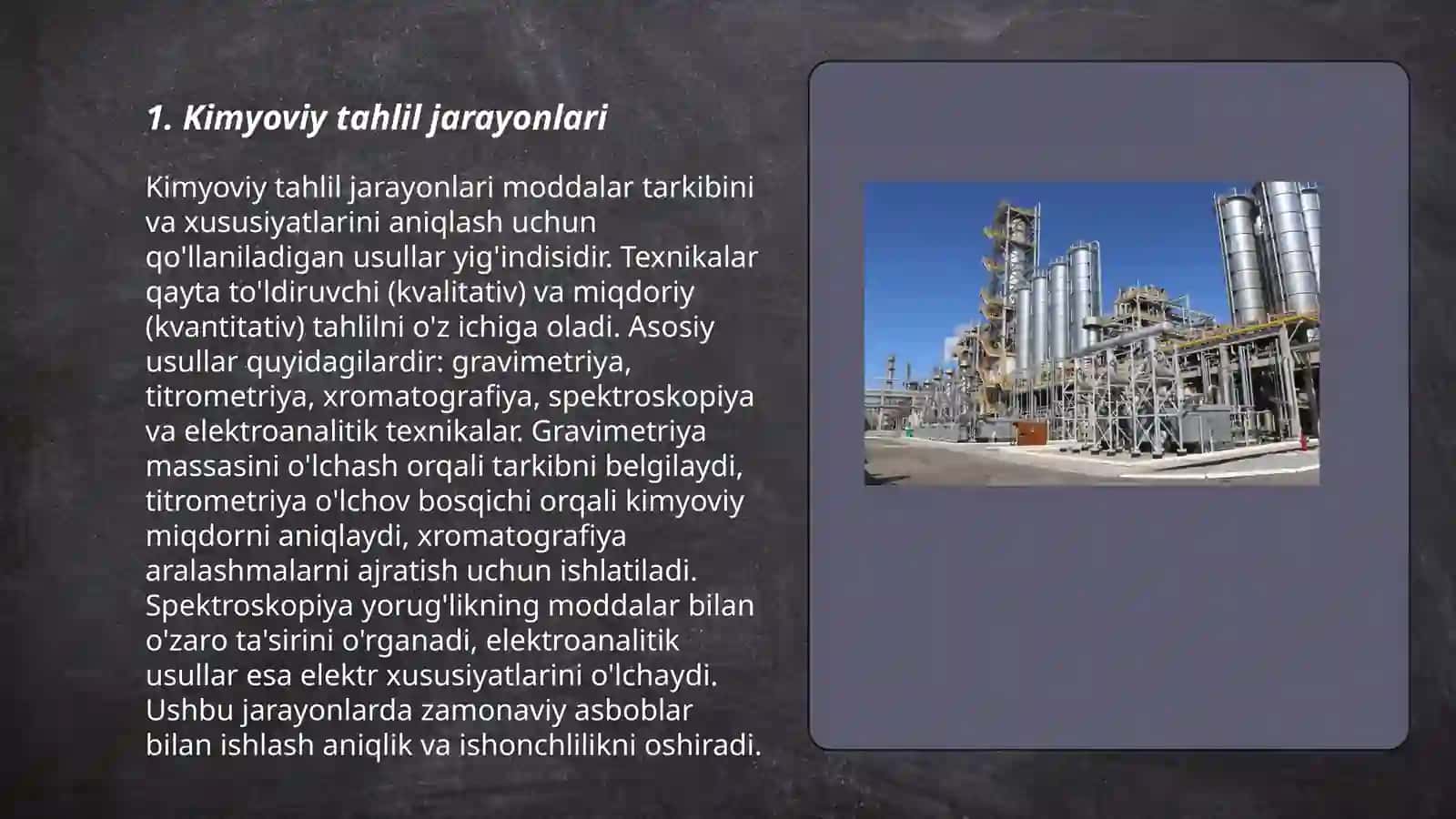 Olmaliq kon metallurgiya kombinati Markaziy analitik laboratoryasi 3