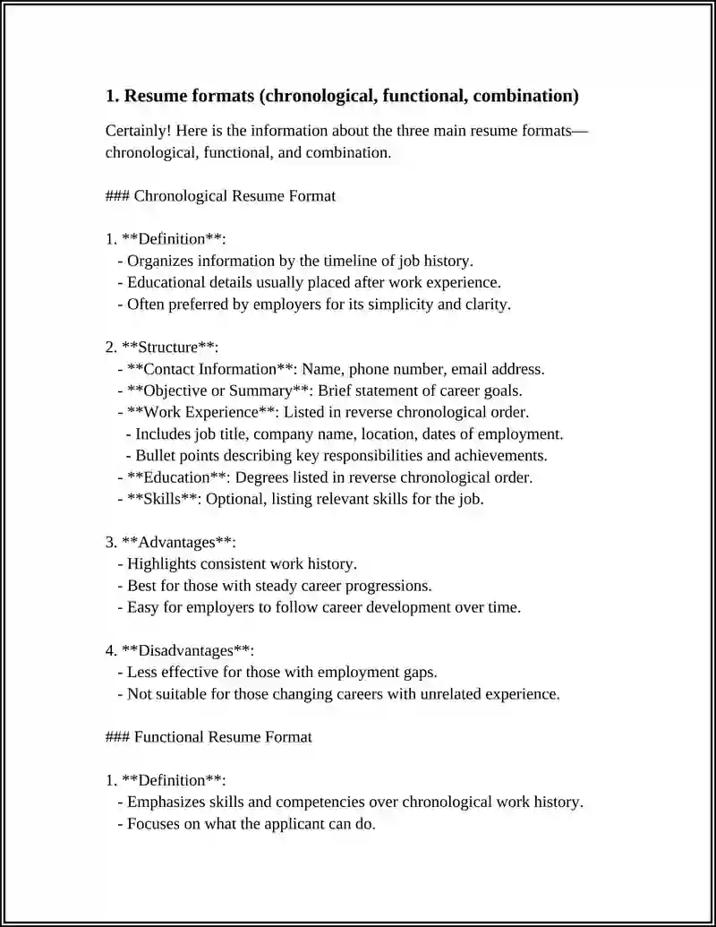 Resume Writing Formats 3