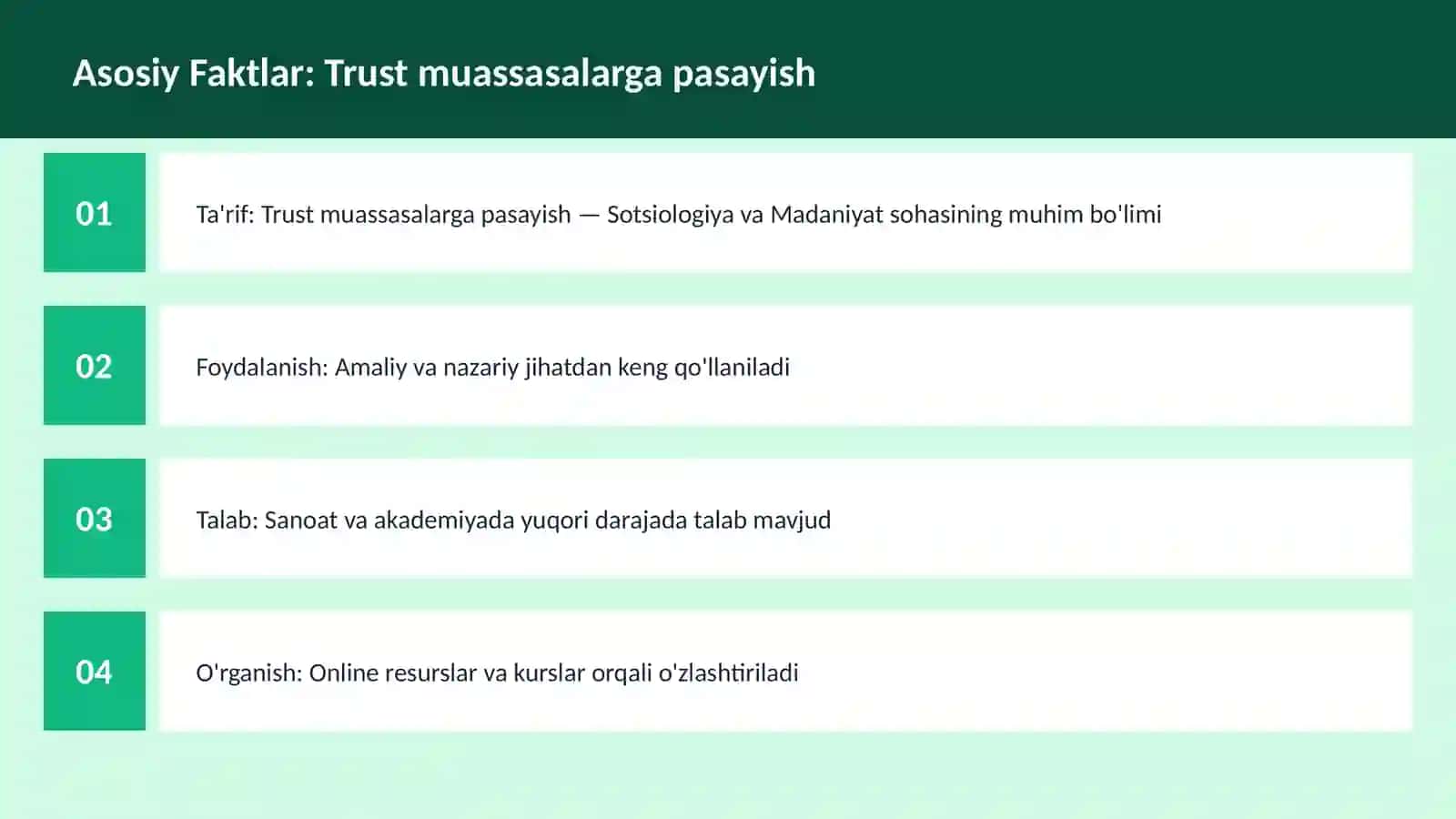 Trust muassasalarga pasayish 3
