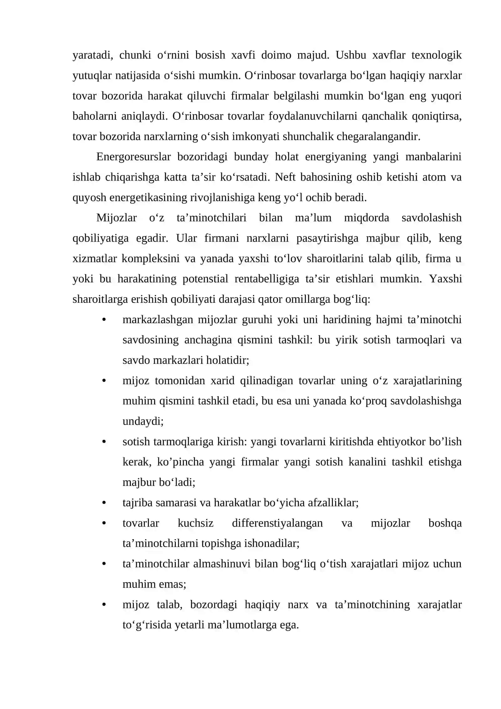 Raqobatli strategiyalar va raqobatli pozitsiyalari 3