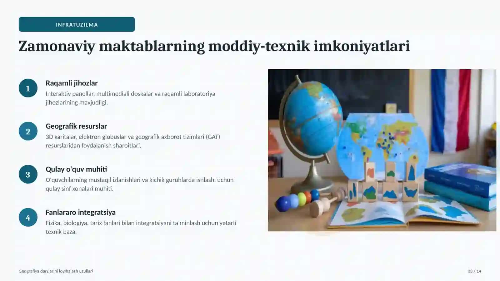 Oz komplektlangan maktablarda geografiya darslarini loyihalash usullari     To‘liq komplektlangan maktablarda geografiya darslarini loyihalash usullari To‘liq komplektlangan maktablarda geografiya darslarini loyihalash To‘liq komplektlangan maktablarda geografiya darslarini tashkil etish To‘liq komplektlangan maktablarda geografiya fanini o‘qitish metodikasi Geografiya darslarini loyihalash usullari 3