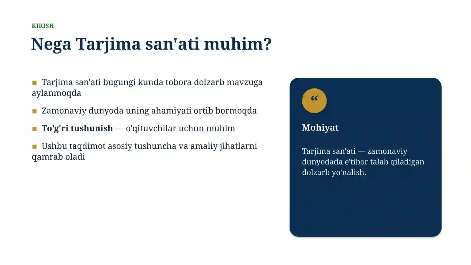ZAMONAVIY DUNYODA 3