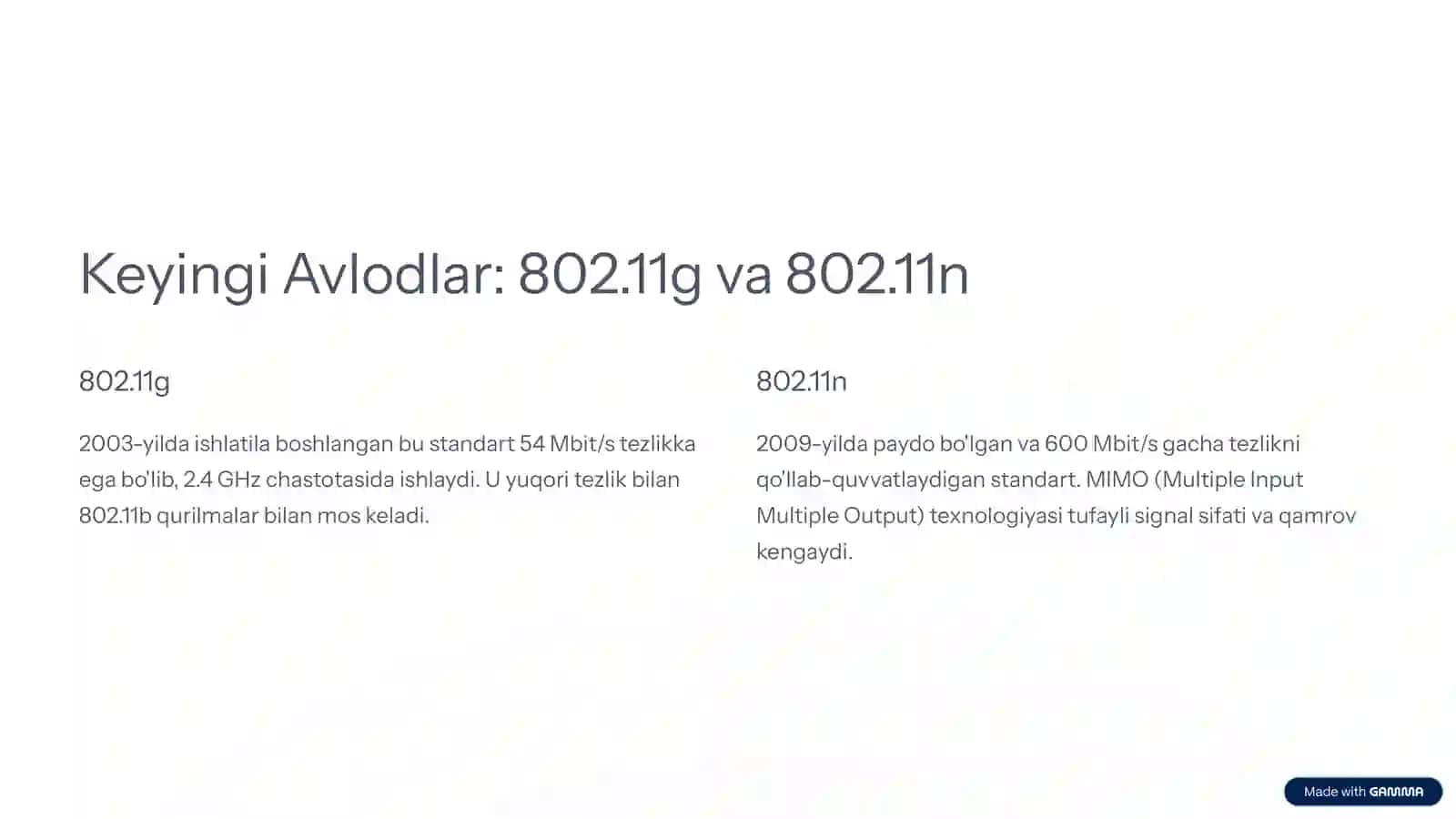 WiFi Standartlari, Avlodlari va Xavfsizlik Standartlari 3