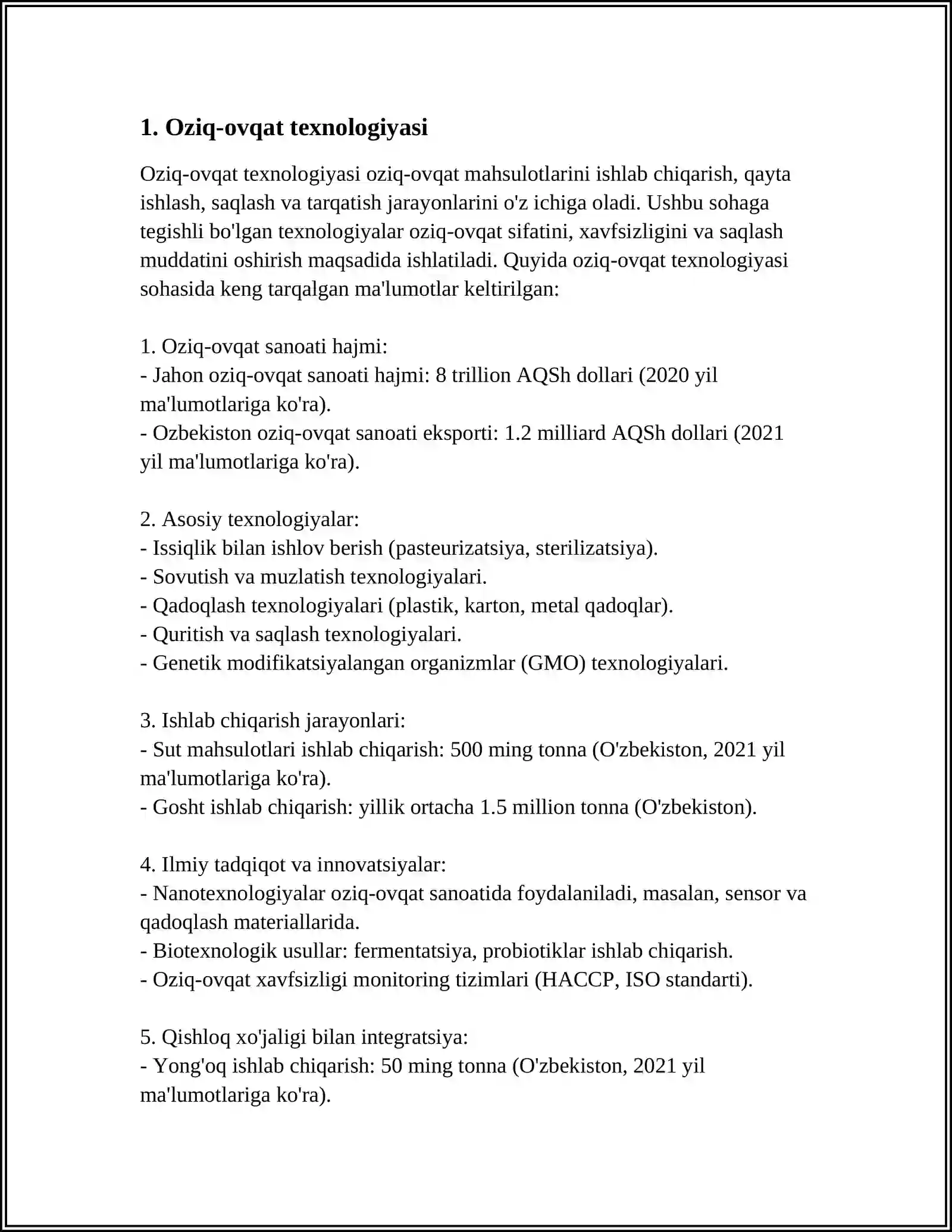 Oziq-ovqat texnologiyasi 3