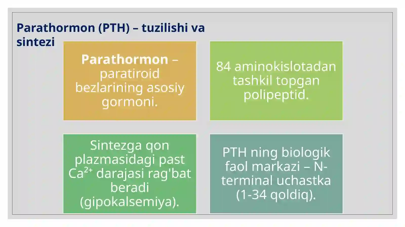 Parathormon, Vitamin D va Kalsitonin: Kaltsiy-fosfor almashinuvining gormonal regulyatsiyasi 3