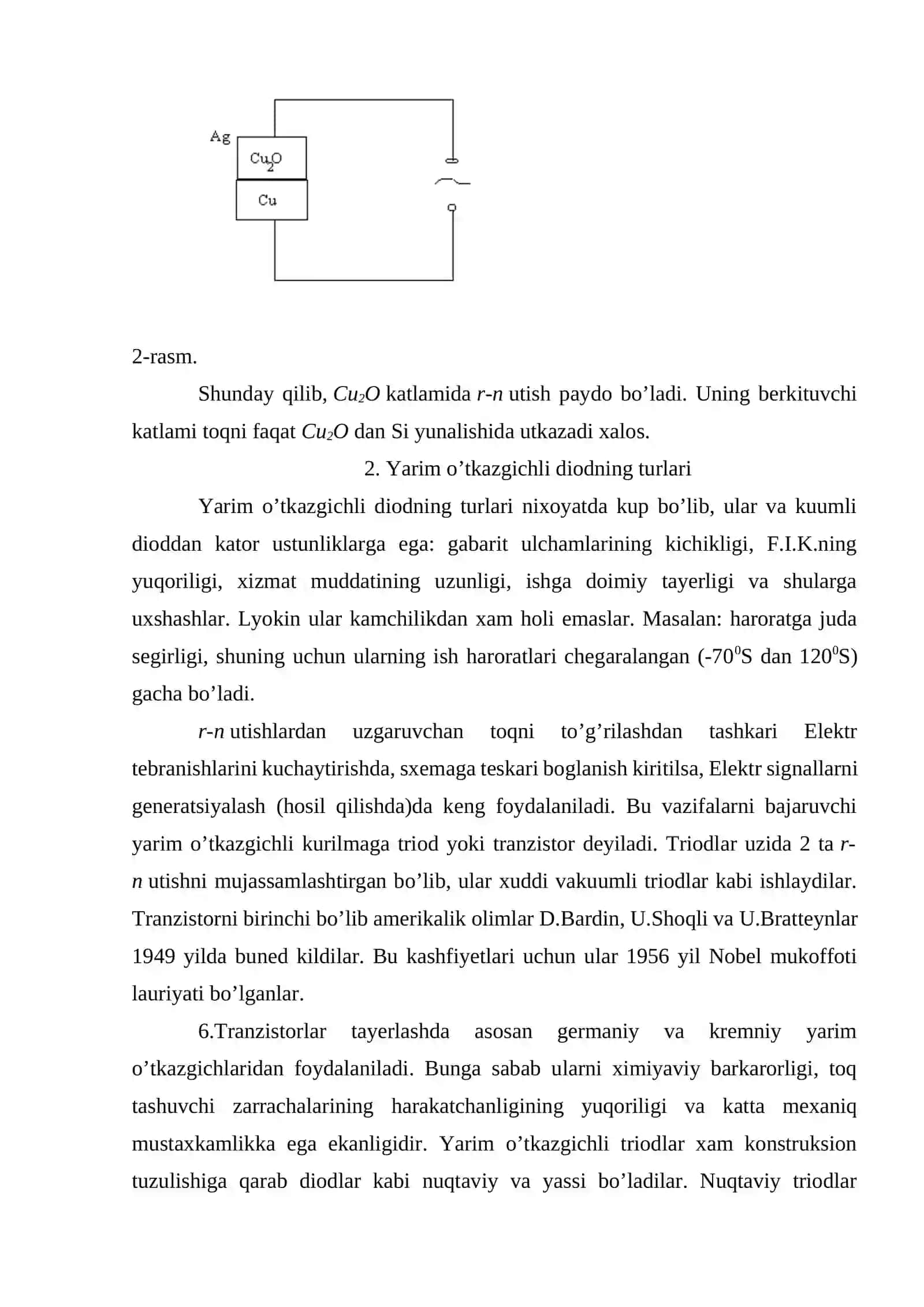 Yarim o’tkazgichli diodlar va triodlar 3