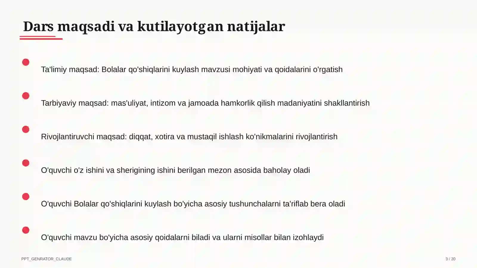Bolalar qo'shiqlarini kuylash (1-sinf) 1