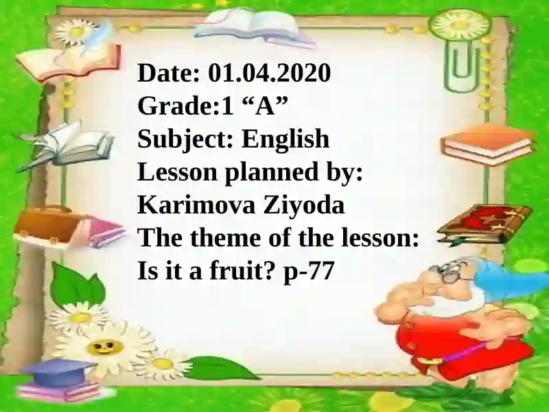 Lesson Plan "Is it a fruit?" 3
